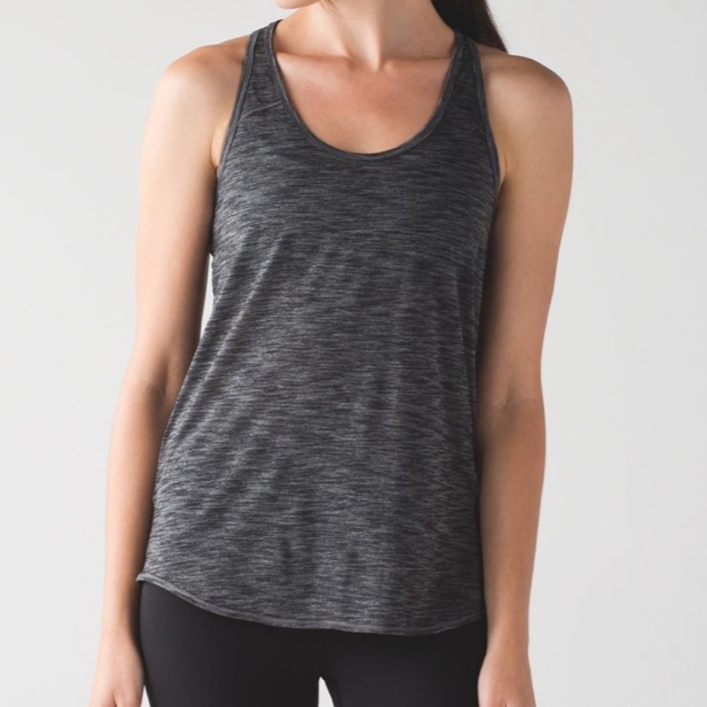 Lululemon Essential Tank Workout Heathered Black 2
